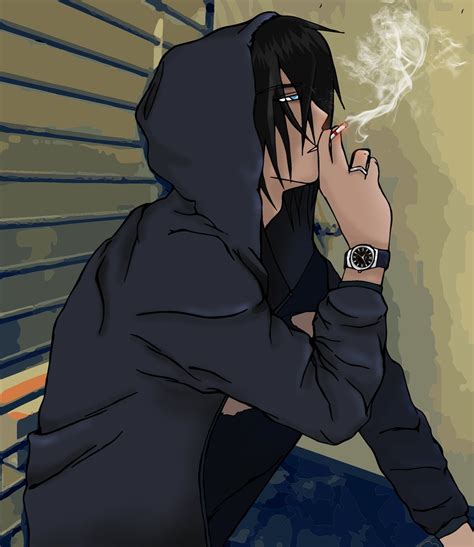 anime guy smoking